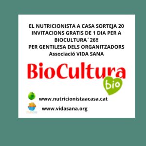 Biocultura Barcelona 2026 entrades gratis gràcies al Nutricionista a Casa i Vida Sana.